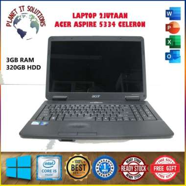 LAPTOP MURAH ACER ASPIRE 5334 CELERON DUAL CORE T3300 3GB RAM - 320GB