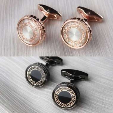 Cufflink Hitam Gold Metal Thobe Kabak Istana Kancing - Cristobal Cufflink Rose Gold