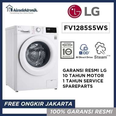 LG FV1285S5WS Mesin Cuci Front Loading 8.5 Kg - FV 1285 S5WS - FV1285