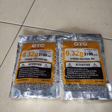 BB /peluru amunisi plastik airsoft 6 mm merek cyc 0.32 harga termurah
