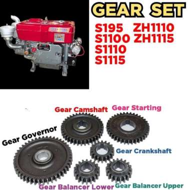 Gear Set Gigi set mesin Dongfeng S195 S1100 S1110 S1115 S1125 S1130