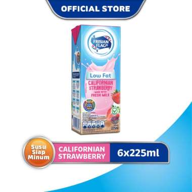 Promo Harga Frisian Flag Susu UHT Purefarm Low Fat Strawberry 225 ml - Blibli