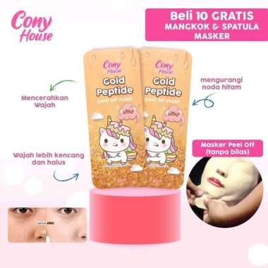 Masker Bubuk Organik Cony House Peel Off Mask Gold Peptide