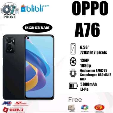 OPPO A76 (RAM 6 INDTERNAL 128 GB) GARANSI RESMI OPPO INDONESIA Biru