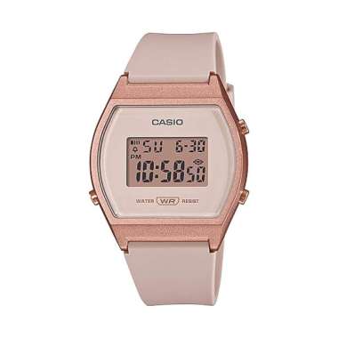 CASIO Digital Casual LW 204 Flash Alert Original Jam Tangan Wanita Beige