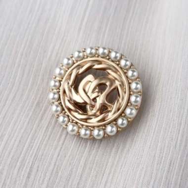 Kancing Baju Pearl Mewah Blazer Gold - Dolce Pearl Button