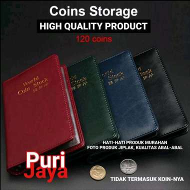 Album Koin isi 120 untuk Koleksi Uang Logam Coin Collection Storage Hitam