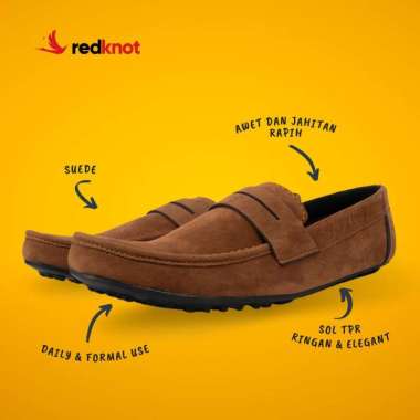 Redknot Stoboard Coklat Sepatu Loafers Pria Murah 40 Orange