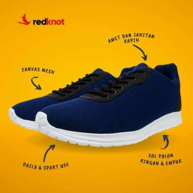 Redknot Expansion Hitam Sol Hitam Sepatu Sneakers Pria 37 Navy Sol Putih