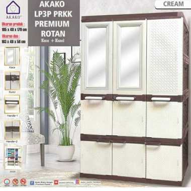 LEMARI PLASTIK AKAKO 3 PINTU ELEGANT KACA ELEGANT PREMIUM