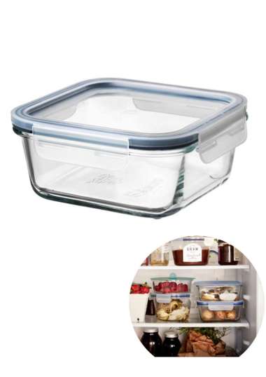 Wadah Kaca Untuk Oven Microwave Tempat Penyimpanan Makanan Wadah Makanan Kaca 600ml IK365 Glass Food