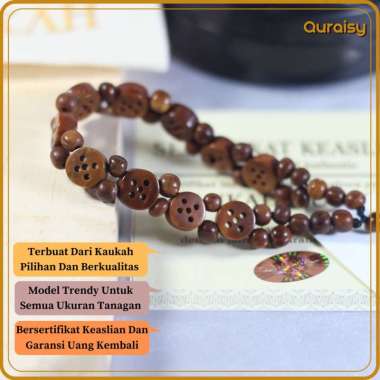 Gelang Kokka Kancing Baju Untuk Kesehatan Bersertifikat Asli Kaukah Coklat