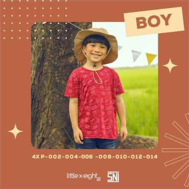 Little X∙eight Boy Hendery T-Shirt 7-8 tahun Red