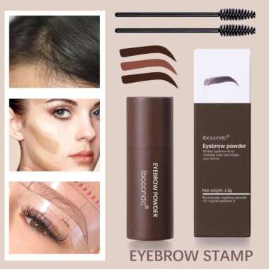 Eyebrow Powder Stamp Cetakan Alis Waterproof Pembentuk Alis Natural NATURAL-BROWN