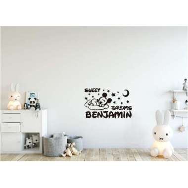 CUSTOM NAMA Wallstiker Mickey Sleeping Hiasan Pajangan Stiker Dinding