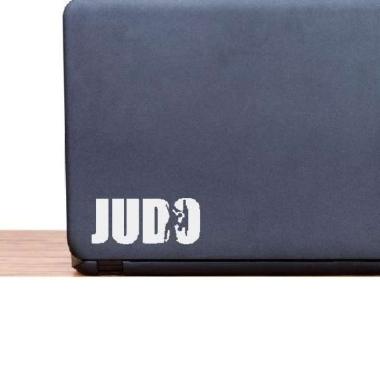 Stiker Judo Beladiri Olahraga Mobil Kaca Spakbor Motor Laptop Helm Cut Putih