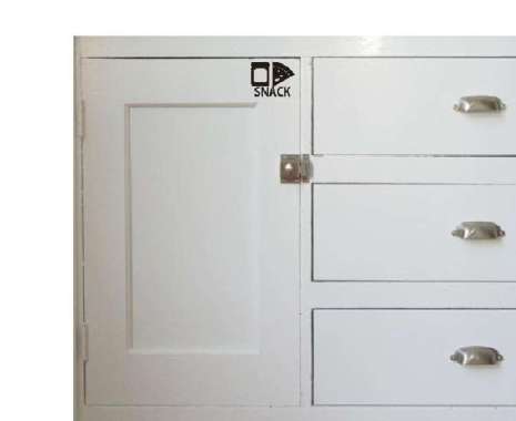 Stiker Nama Cabinet Rak Kitchen Set Sticker Dapur Snack Makanan Ringan Putih