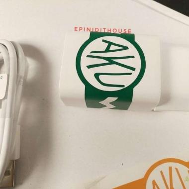 Stiker Label Inisial Nama Anti Tertukar Charger HP PowerBank Identitas Hitam
