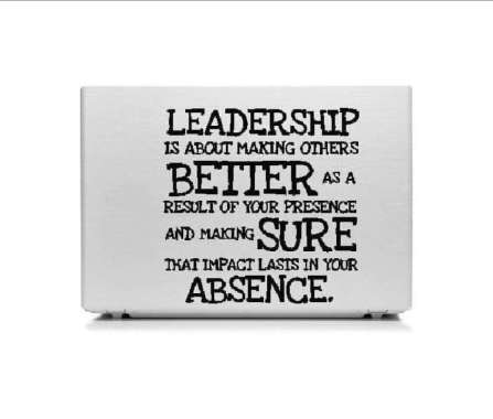Stiker Laptop Quotes Leadership Garskin Motivasi Kerja Cutting Sticker Putih