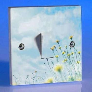 Stiker Sticker Tombol Lampu Saklar Lampu (Rumput Awan)