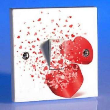 Stiker Sticker Tombol Lampu Saklar Lampu (valentine love3)