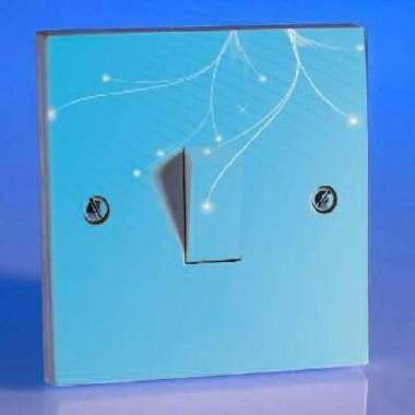 Stiker Sticker Tombol Lampu Saklar Lampu (Biru Abstrak Abstrack)