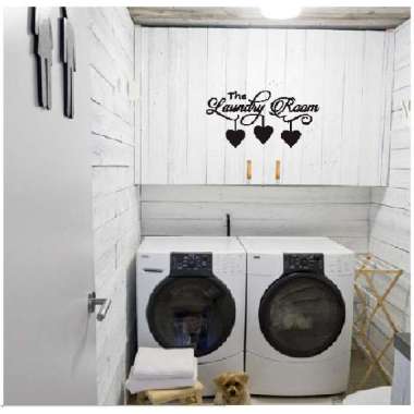 WallStiker Laundry Room Love Dekorasi Dinding Kaca Ruang Cuci Baju Tok
