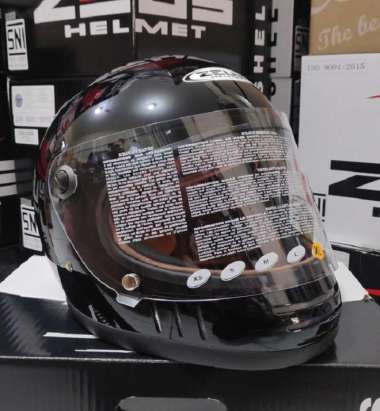 Zeus ZS816E ZS 816 Helm Full Face Vintage Black Glossy Cakil XL