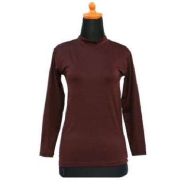 Manset baju kaos lengan panjang adem high neck All Size Fit to XL All Size coklat Tua