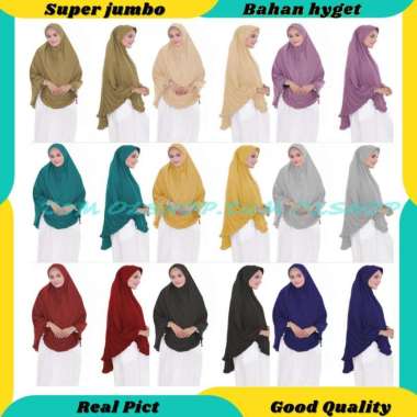 PROMO MURAH - Kerudung Jilbab RB Panjang Jumbo Syari Khimar Rempel Putih