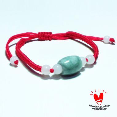 Vee Model 6 Oval Batu Giok Gelang Wanita hijau