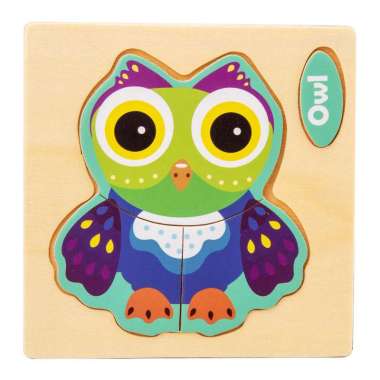 Puzzle Jigsaw Wooden Puzzle Jigsaw Kayu Anak Karakter Hewan dan Kendaraan Lucu Puzzle Wooden JS3 OWL