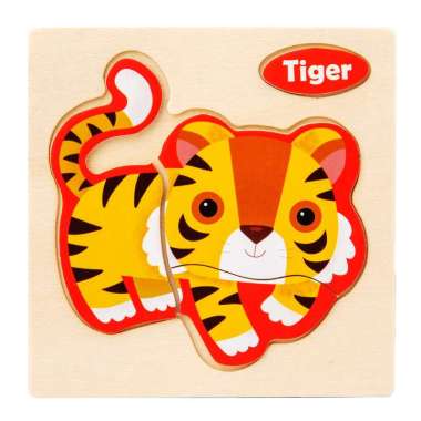 Puzzle Jigsaw Wooden Puzzle Jigsaw Kayu Anak Karakter Hewan dan Kendaraan Lucu Puzzle Wooden JS3 TIG