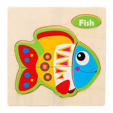 Puzzle Jigsaw Wooden Puzzle Jigsaw Kayu Anak Karakter Hewan dan Kendaraan Lucu Puzzle Wooden JS3 FIS