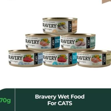 BRAVERY Wet Food for Cats 70gr / makanan basah kucing/ wet food - sterilized hake
