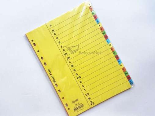 Pembatas Ordner Binder Bantex Divider Ukuran A4 Abjad A-Z 6043-00