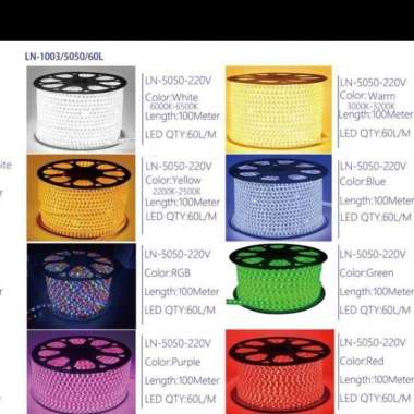 Lampu kolam / drop ceiling led strip selang smd 5050 220v Per 5Meteran Merah Muda