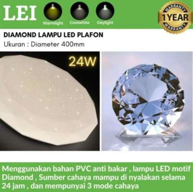 Kap Baret LED Diamond Lampu Plafon Ceiling 3 Cahaya