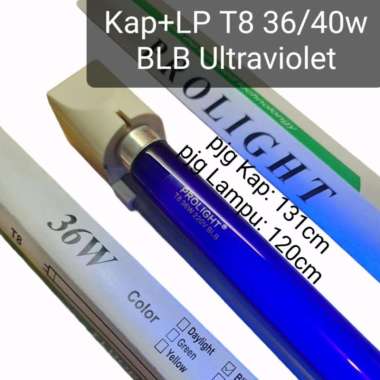Kap+Lampu 123cm TL T8 36w/ 40w BLB Ultraviolet cek uang PROLIGHT Kap GS + Lp