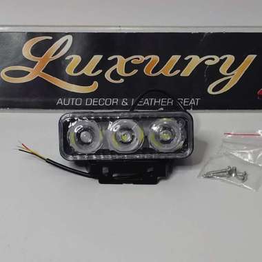 lampu led sorot tembak tembus kabut 3 mata motor mobil waterproff