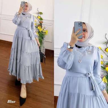 JESLA FASHION NAZWA MIDI DRESS WD KATUN RAYON BAJU GAMIS TERBARU DRESS MIDI RAYON BAJU GAMIS WANITA 