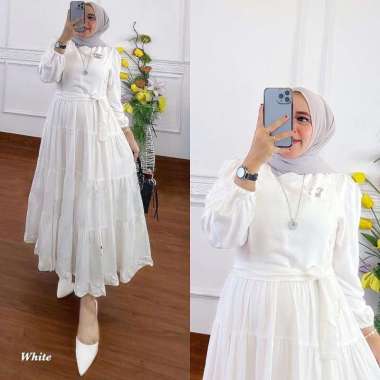 JESLA FASHION NAZWA MIDI DRESS WD KATUN RAYON BAJU GAMIS TERBARU DRESS MIDI RAYON BAJU GAMIS WANITA 