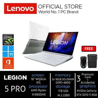 Lenovo Legion 5 Pro 16ARH7H 82RG007QID Laptop Gaming [Ryzen 9 6900HX/32GB/1TB SSD/RTX3070Ti 8GB/16"/Win 11 Home+OHS 2021]
