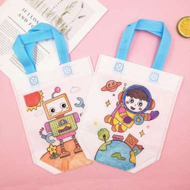 DIY Tas Kain ( Hanya Tas saja ) Prakarya Mewarnai Mainan Education Anak