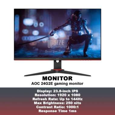 Monitor LED AOC 24G2E 24" IPS 1080 144hz 1ms HDMI gaming