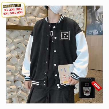 Jaket Varsity Baseball Pria Oversize M - 6XL R jaket varsity baseball bomber original Big size L