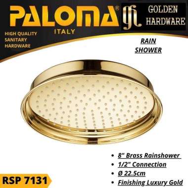 RAIN SHOWER PALOMA RSP 7131 8" GOLD EMAS KEPALA SHOWER MANDI BRASS