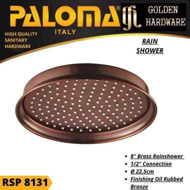 RAIN SHOWER PALOMA RSP 8131 8" ANTIK ORB KEPALA SHOWER MANDI BRASS