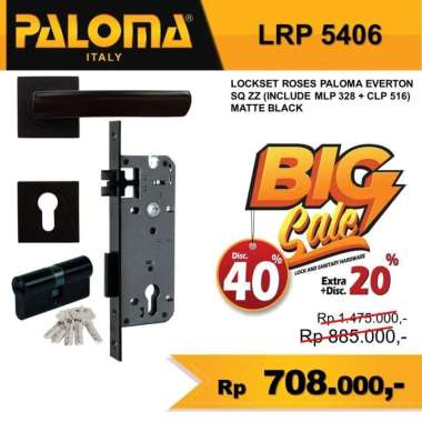 Handle Pintu PALOMA LRP 5406 Satu Set Gagang Pintu Black MATTE HITAM