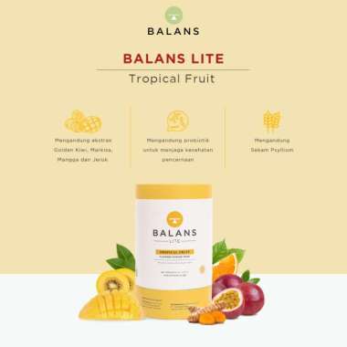 Balans Lite Tube Tropical Fruit | Fiber & Probiotics Drink - 14 pcs / BALANS Lite Rasa Tropical Frui